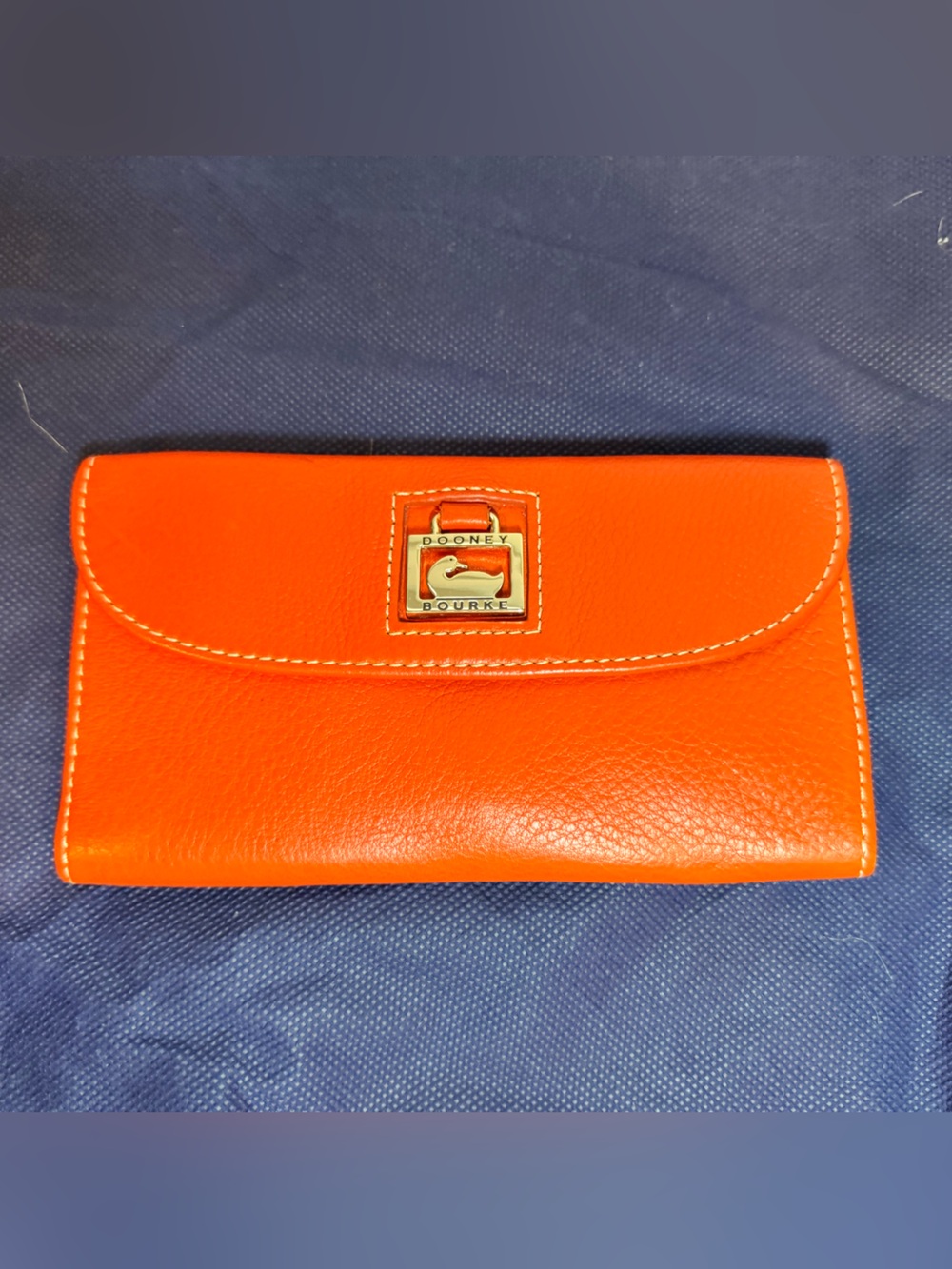 Dooney & Bourke Orange Leather Continental Wallet